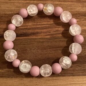 Handmade Matte Pink Beaded Bracelet